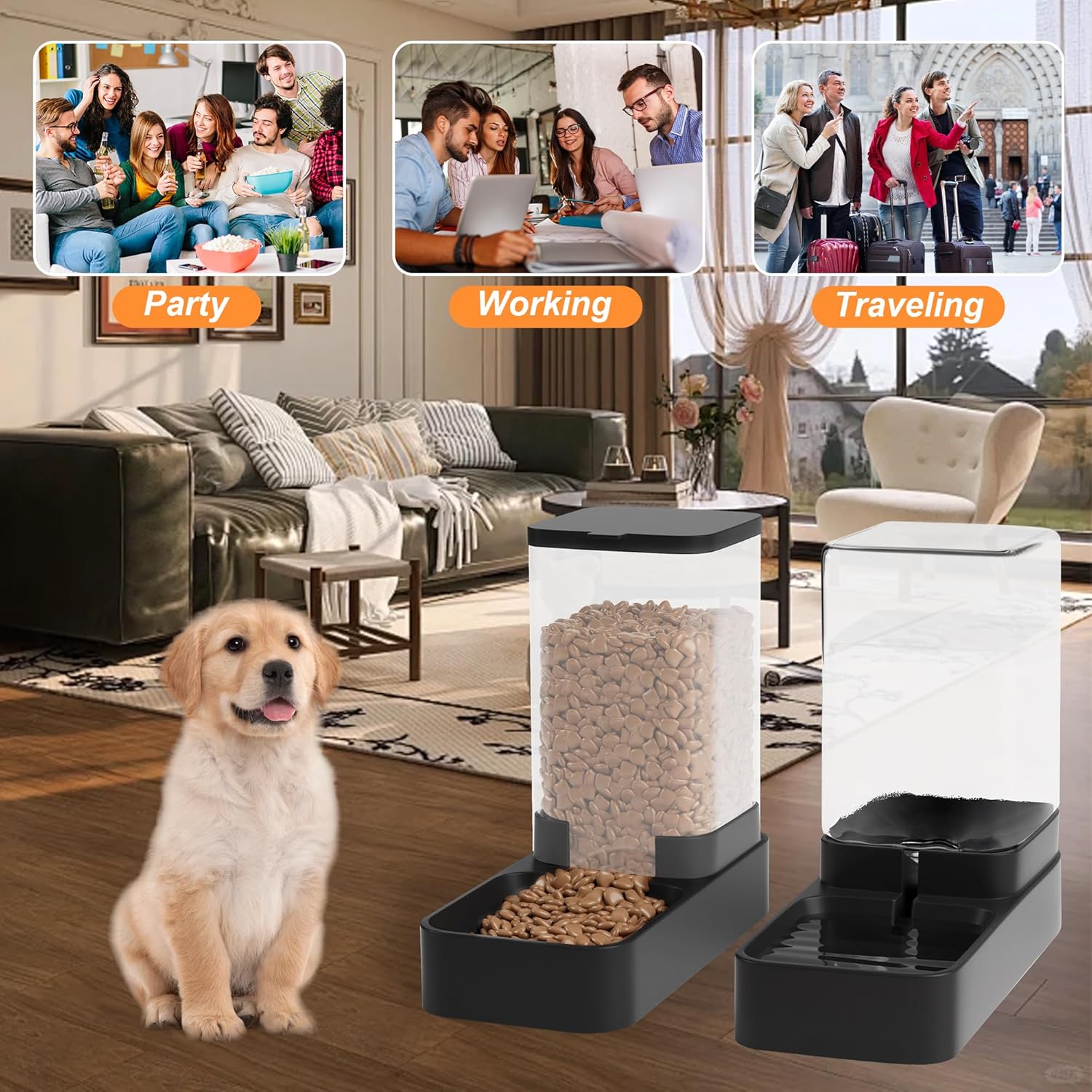 Automatic Dog Feeder and Water Dispenser in Set with Pet Food Bowl - Image 6