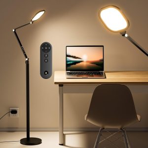 Ring Light with Stand, 15W Dimmable Zoom Lighting for Computer, Home Office, Reading