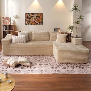 Cloud Sectional Couch with L-Shape Chaise,Modern Modular Sofa with Deep Seat, Upholstered Couches